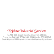 Business Card Designs - Krishna Industrial Services, Korattur, Chennai