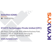 Business Card Designs - KYAXYS Technologies Private Limited, Perungudi, Chennai