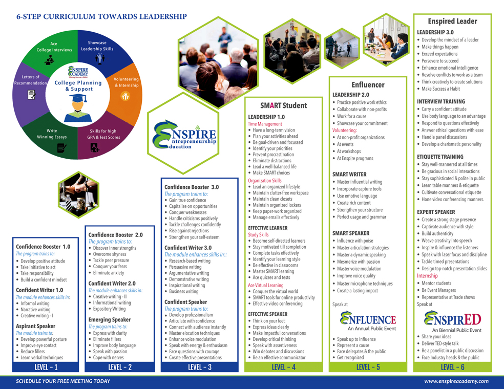 Brochure Designing Services in Chennai - Brochure Designing Services for Enspire Academy, Plainsboro Township, NJ, USA.