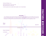 Application Form Designs - Chaithra Montessori School, Madipakkam, Chennai