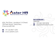 Business Card Designs - Aster HR Solutions Private Limited, Velachery, Chennai