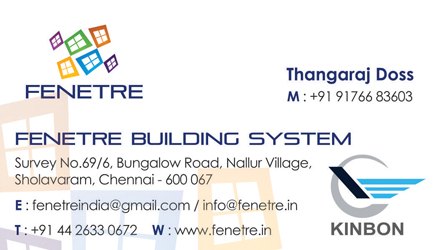 Business Card - Fenetre Building System, Chennai