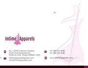 Letter Cover Designs - Intime Apparels, Tirupur