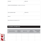 Application Form Designs - Amaze College of Animation & Technology, Chennai