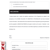 Application Form Designs - Amaze College of Animation & Technology, Chennai