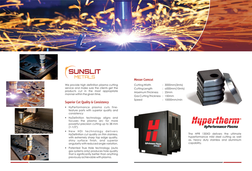 Brochure Designs - Sunslit Metals, Thiruvallur Dist.