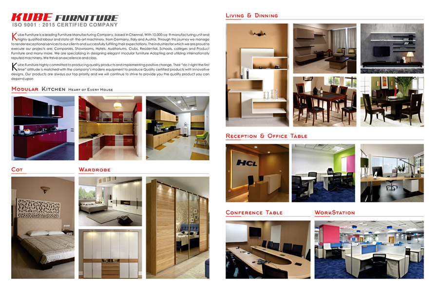 Brochure Designing Services - Kube Furniture, Mel Ayanambakkam, Chennai