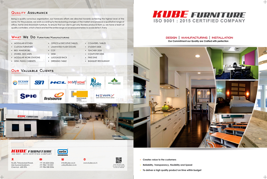 Brochure Designing Services - Kube Furniture, Mel Ayanambakkam, Chennai