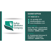 Business Card Designs - Indian Medilatex Company, Jafferkhanpet, Chennai