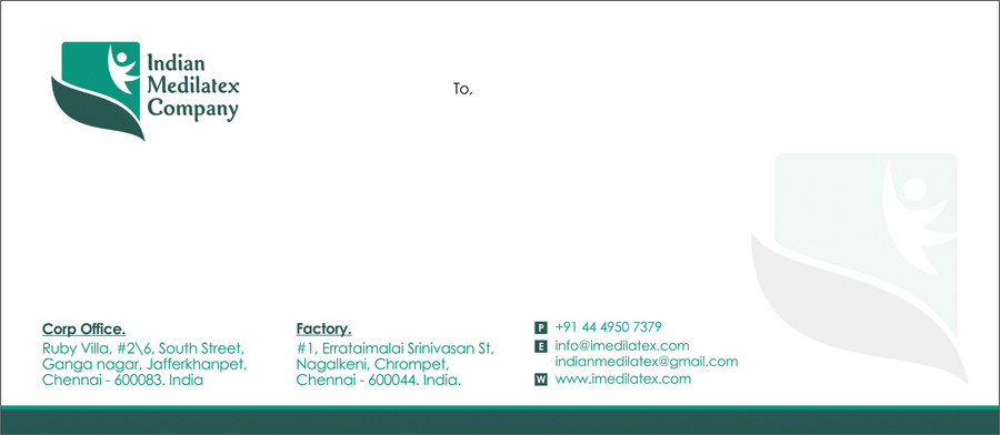Letter Cover Designs, Branding - Indian Medilatex Company, Jafferkhanpet, Chennai