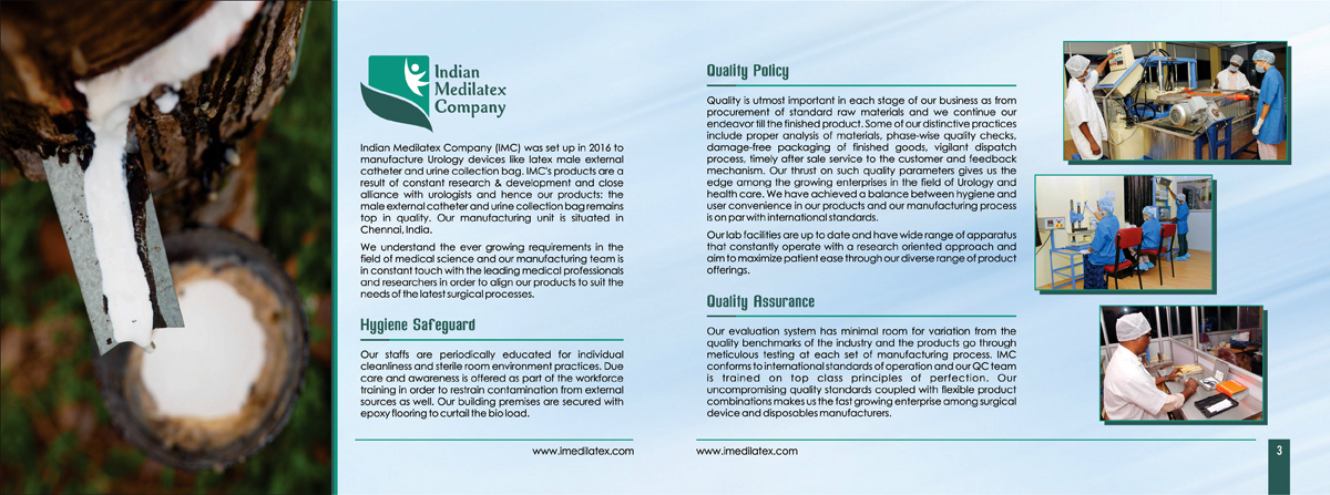 Brochure Design - Indian Medilatex Company, Jafferkhanpet, Chennai
