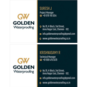 Business Card Designs - Golden Waterproofing, Shenoy Nagar, Chennai