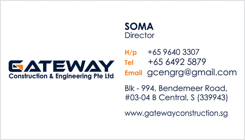 Brand Busniess Card Designing Services - Gateway Construction and Engineering Pte Ltd, Singapore