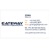 Business Card Designs - Gateway Construction and Engineering Private Limited, Singapore