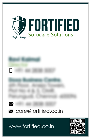 Branding, Business Card - Fortified Software Solutions, Perungudi, Chennai