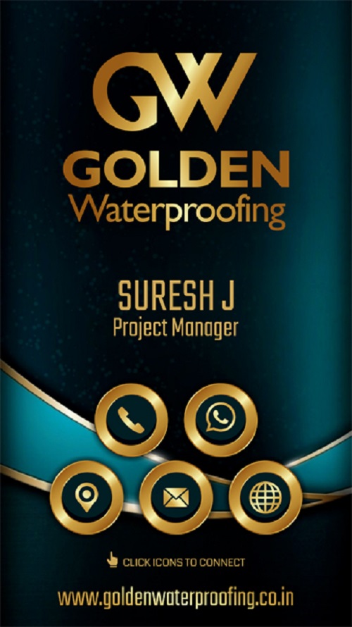 Branding Logo Designing Services in Chennai - ID Card design, Brand Logo Designing Services for Golden Waterproofing, Anna Nagar, Chennai.
