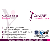 Business Card Designs - Angel Diagnostic Cehtre, Old Washermenpet, Chennai