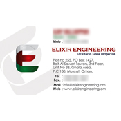 Business Card Designs - Elixir Engineering, Muscat, Oman