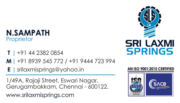 Brand Business Card - Sri Laxmi Springs, Gerugambakkam, Chennai