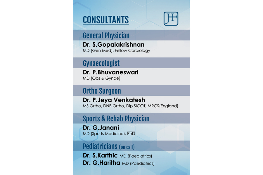 Brochure Designing Services - Dr. P.Jeya Venkatesh, Janani Hospital, Avadi, Chennai