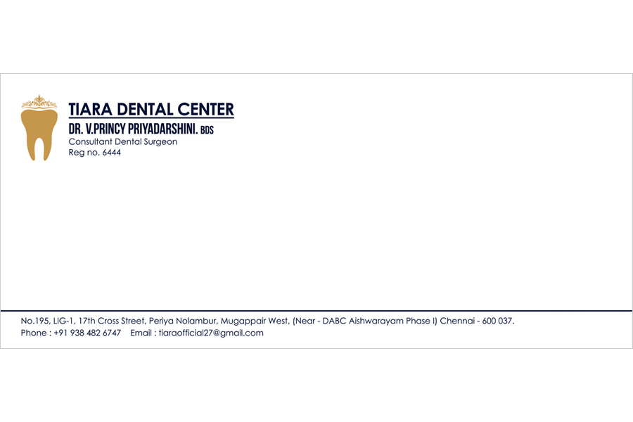 Logo Designing Services, Office Cover - Tiara Dental Center, Mogappair West, Chennai