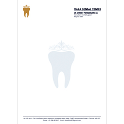 Letter Cover Designs - Tiara Dental Center, Mugappair West, Chennai