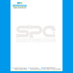 Letter Head Designs - Srinivasa Pipes Corporation, Ponneri Taluk