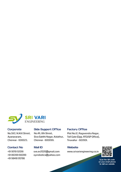 Brochure Designing Services - Sri Vari Engineering Kolathur, Chennai.