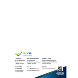 Brochure Designs - Sri Vari Engineering, Kolathur, Chennai