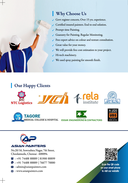 Brochure Designing services - Asian Painters, Choolaimedu, Chennai.