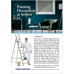 Brochure Designs - Asian Painters, Choolaimedu, Chennai