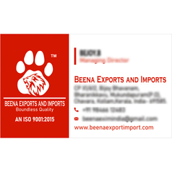 Business Card Designs - Beena Exports And Imports, Kollam, Kerala