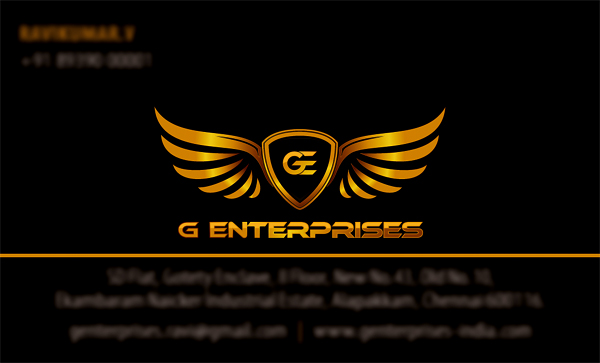 Business Card Designing Services - G Enterprises, Alapakkam, Chennai.