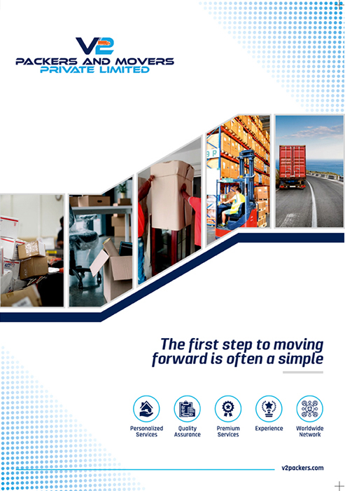 Brochure Designing Services - V2 Packers And Movers Private Limited, Korattur, Chennai.