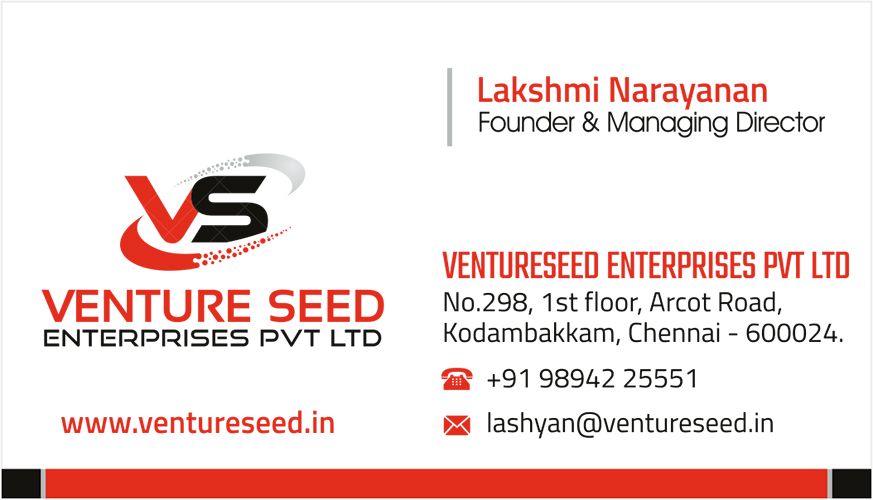 Business Card  Designing Services -  Venture Seed Enterprises Pvt Ltd, Kodambakkam, Chennai.