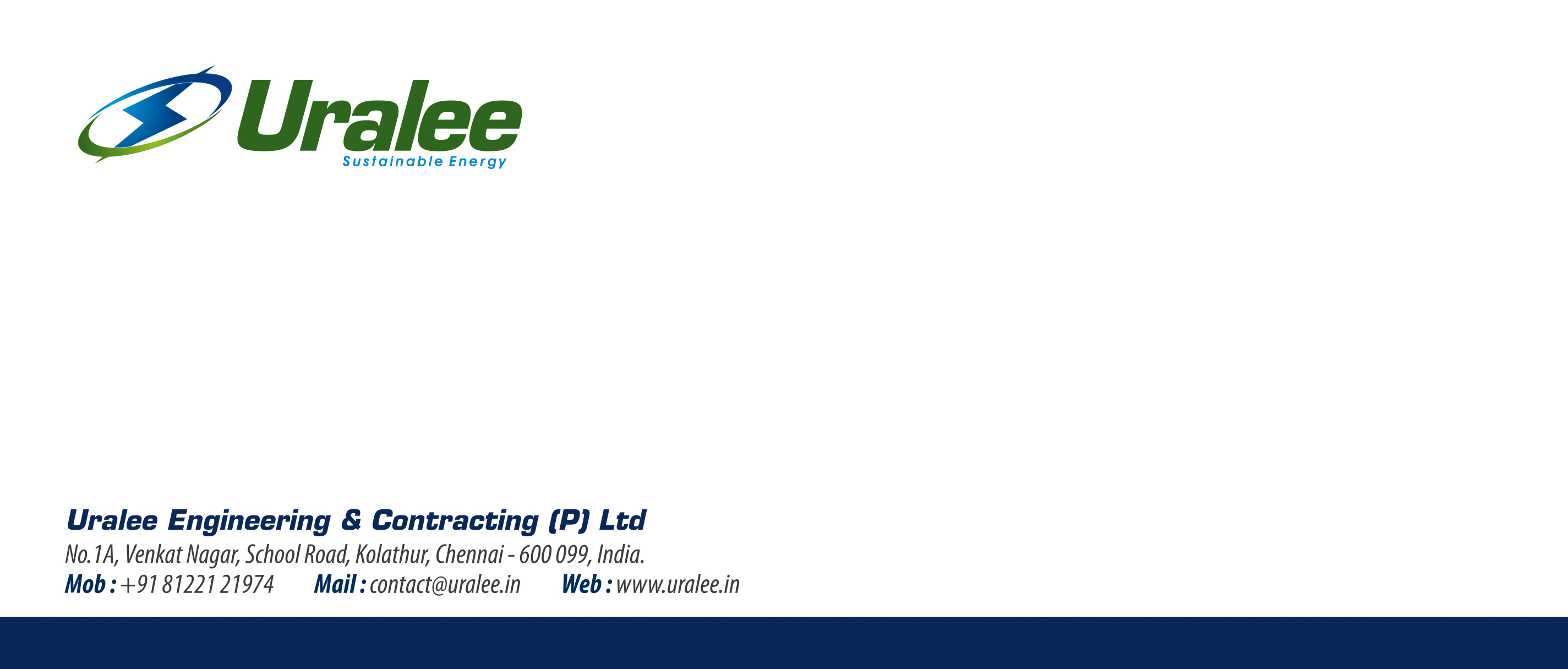 Letter Cover Designing Services - Uralee Engineering And Contracting (P) Ltd,Kolattur,Chennai.