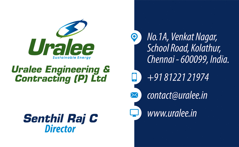 Business Card Designing Services - Uralee Engineering And Contracting (P) Ltd,Kolattur,Chennai.