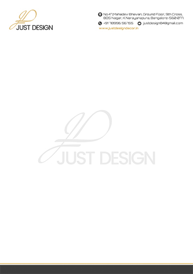 Branding Logo Designing Services, Letter Head - Just Design, Bangalore, India.