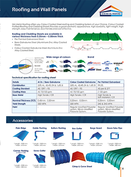 Brochure Designing Services, NM Metal Proofing, Neelangarai, Chennai.