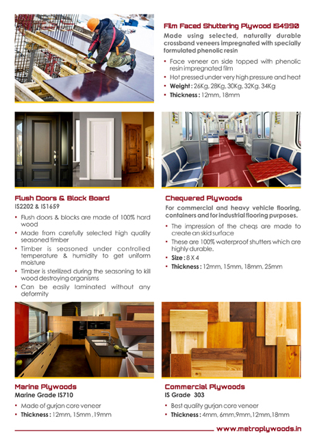 Brochure Designing Services in Chennai - Brochure Designing Services for Metro Plywoods, Chennai.