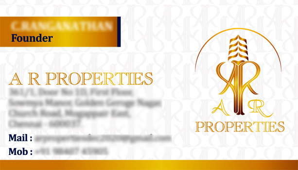Brand Logo Designing Services in Chennai - Business Card Designing Services for A R Properties, Chennai.
