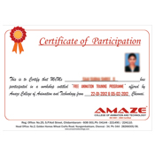 Certificate Design Designs - Amaze College of Animation & Technology, Chennai