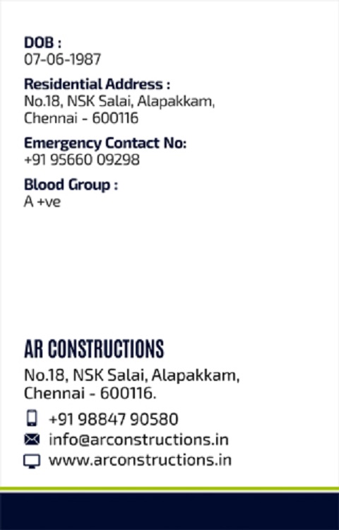Branding Logo Designing Services in Chennai - Logo Designing Services for AR Constructions, Alapakkam, Chennai.